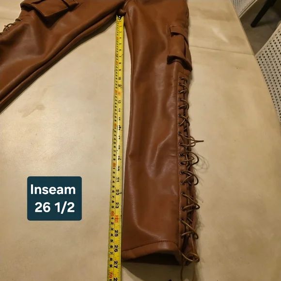 NWT VALABASAS PLAY Lace-Up Faux Leather Cargo 🔥 - Picture 8 of 12